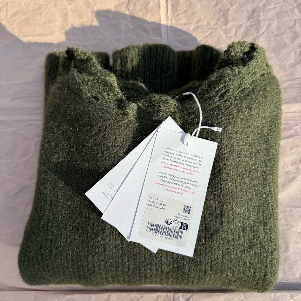 Sézane Stacy/Sezane Stacy Pull/Jumper/Sweater in Perfect Green, LNWT, Small - Picture 9 of 10
